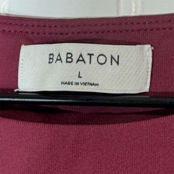 Babaton Burgundy High Neck Sleeveless Bodysuit Size L Nylon Blend Minimalist - Picture 7 of 9